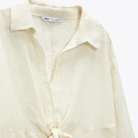 Zara Cream Tie-Front Jumpsuit